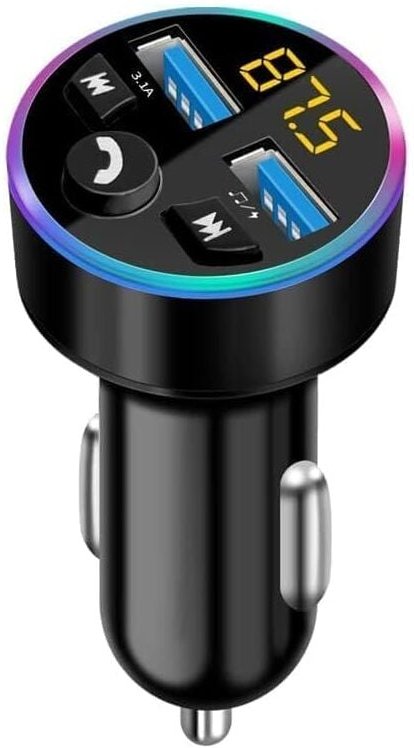 Bluetooth-FM-Transmitter fürs Auto, QC3.0-Bluetooth-Adapter und led fürs Auto, Bluetooth-Transmitter fürs Auto mit zwei ...