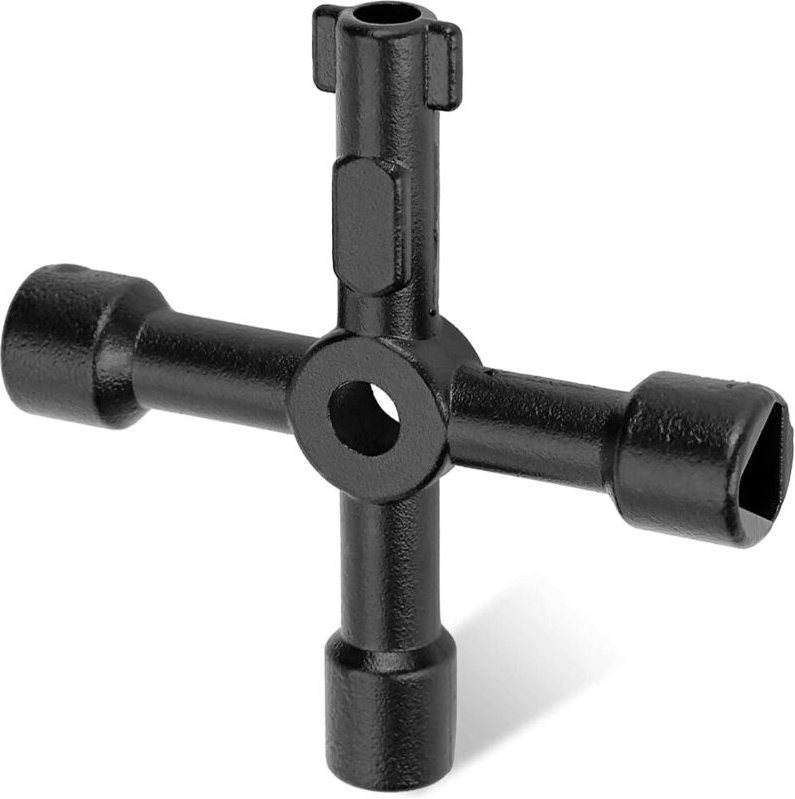 4-Wege-Schlüssel, Multifunktionsschlüssel, Heizkörperentlüftungsschlüssel, Schlüssel für Gaszähler, Verteilerkasten, Ele...