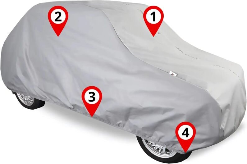 Autoabdeckung für Fiat 126p, Autoplane, Kleinkind-Praktik, 3-lagig, PAS