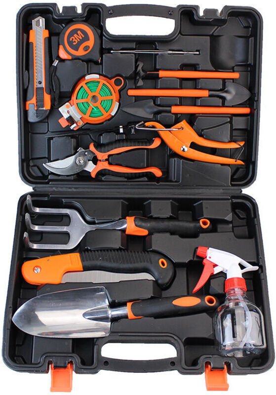 13-teiliges Gartenwerkzeug-Set, Gartenwerkzeug-Set, Handwerkzeuge für den Außenbereich mit rutschfestem Gummigriff, eins...