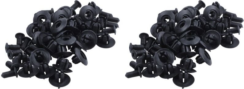 Tlily - 60X 8mm Auto Clips Passend Für Front Push-Type Halteklammern Schwarz