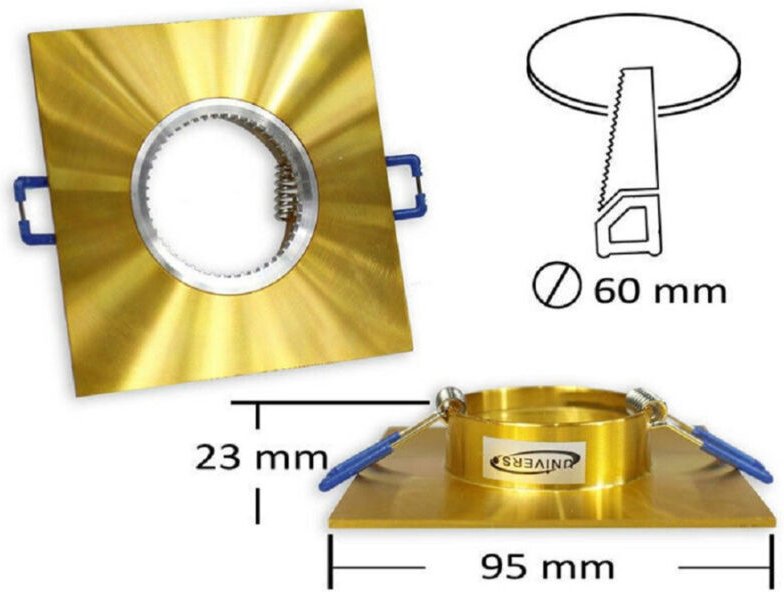 Trade Shop Traesio - Trade Shop - quadratischer einbaustrahlerhalter GU10 spotlight lichtunterstützung P9 spotlight halt...