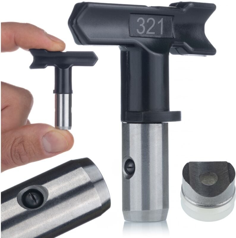 Rosfix UltraBlack 321 Sprühdüse – 15 cm Sprühbreite, Wolframkarbid Für Fassadenfarbe Edelstahl & Korrosionsschutz Zubehö...