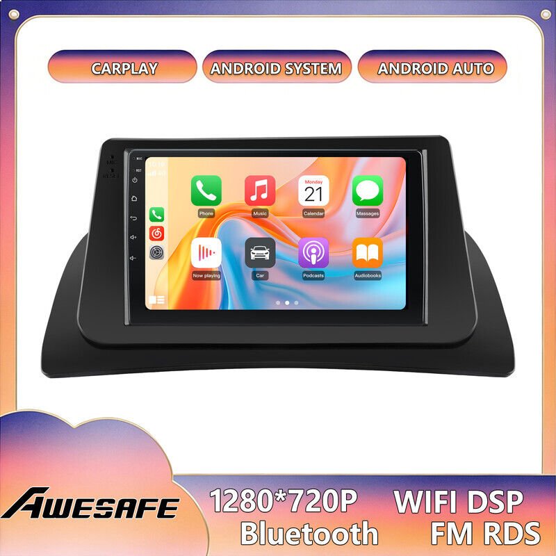 AWESAFE Autoradio Android 13 für Renault Kangoo 2008 2GB+64GB mit 9'' Touchscreen CarPlay GPS Bluetooth Android Auto