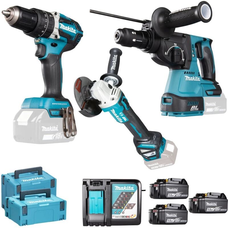 Makita - Elektrowerkzeug-Set DLX3119TJ 18 v 5 Ah
