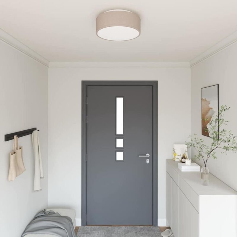 Deckenleuchten Einbaumontage Taupe Ø 38 cm Stoff E27 vidaXL535197
