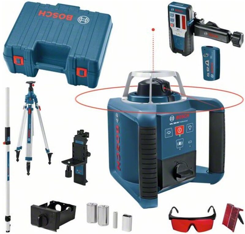 Bosch Rotationslaser grl 300 hv, mit rc 1, wm 4, lr 1, bt 300 hd und gr 240