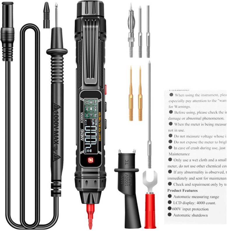 Multimetro digitale intelligente professionale di riferimento A3005A/B, sensore a penna multimetro senza contatto per ri...
