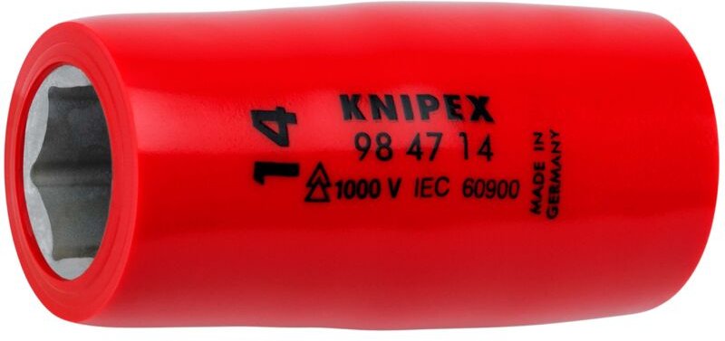 Knipex - 98 47 14 Steckschlüsseleinsatz für Sechskantschrauben mit Innenvierkant 1/2' 55 mm