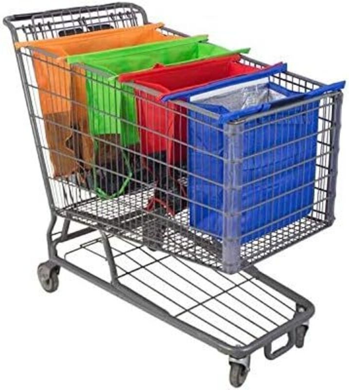 bolsas para carrito Bolsa de compra plegable compatible con todos los carritos de compra estándar