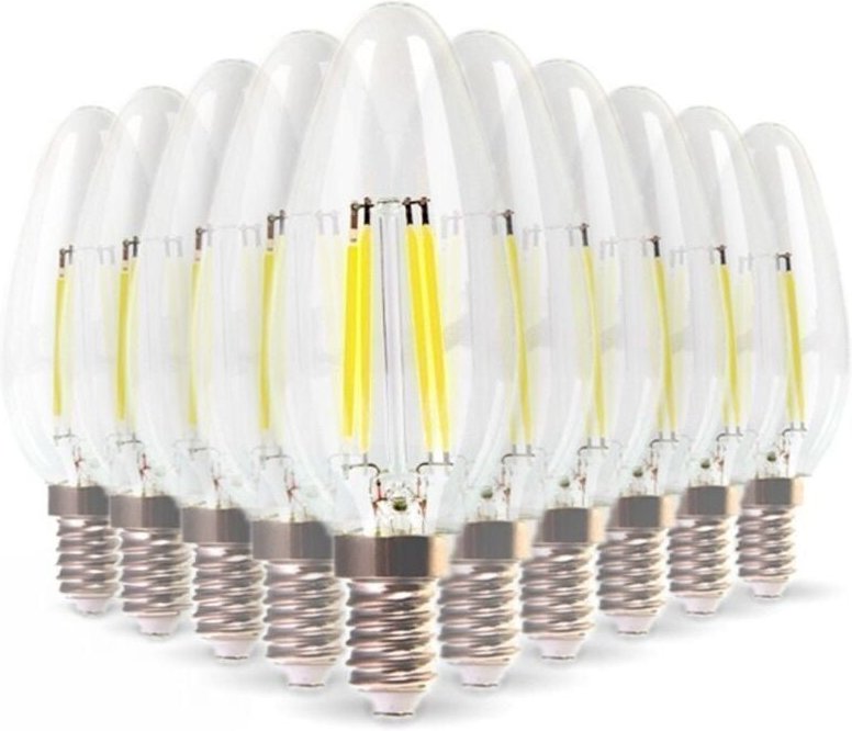 10er-Pack E14 LED-Flammenlampen, 4 W (entspricht 40 W), warmweiß (2700 K)