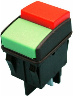 Electro Dh - Zwei einpolige Drucktaster Gehäuse schwarz und Leisten rot und grün 11.414.I/NRV 8430552141333