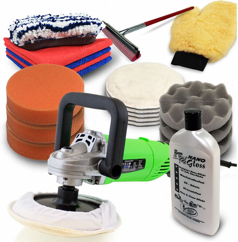 Sparset Poliermaschine 950 Watt Schleifmaschine Autopolierer Poliergerät Autopflege kfz Pflege Autolackaufbereitung