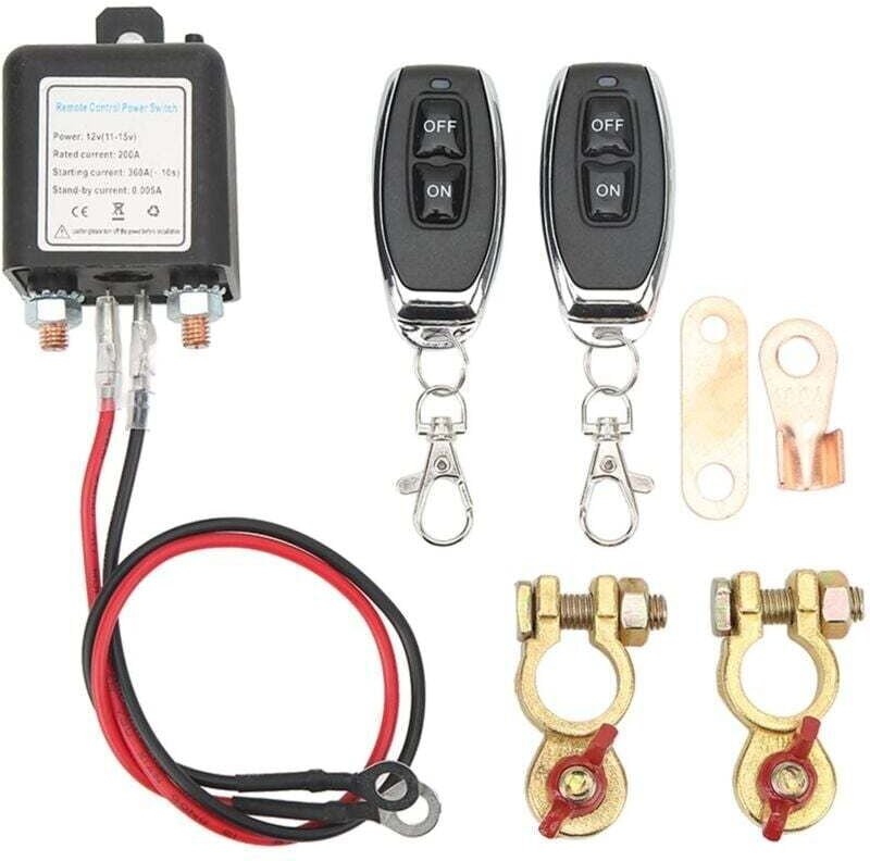 12-V-Batterietrennschalter, DC12V 200A Fernbatterietrennschalter mit Fernbedienung, Batterietrennschalter für Autoboot
