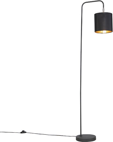 Moderne Stehleuchte Schwarz mit Lampenschirm - Lofty