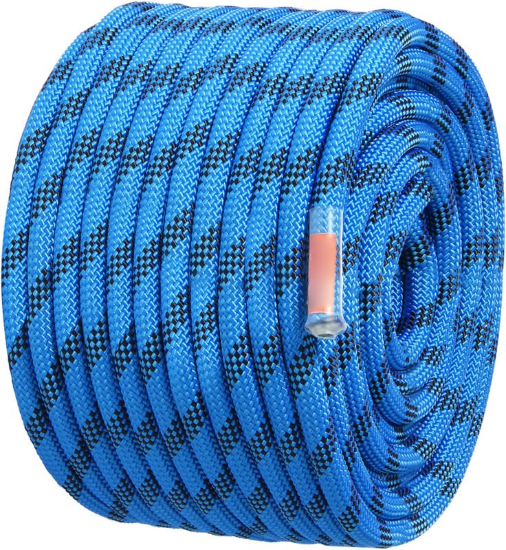 12,7 mm statisches Kletterseil – 45,7 m (150 Fuß), 30 kN Spannung, blaues Faserseil mit Stahl-Karabinerhaken für Outdoor...