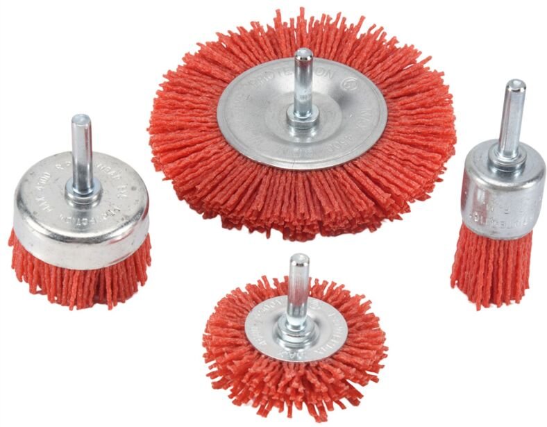 Tlily - 4 StüCk Nylon Filament Schleifmittel Draht Becher BüRsten Ende Kit für Bohrer Rotation Werkzeug mit 1/4 Schaft