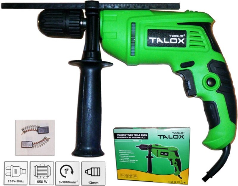 Talox Schlagbohrmaschine 650 w einstellbare Geschwindigkeit reversibel