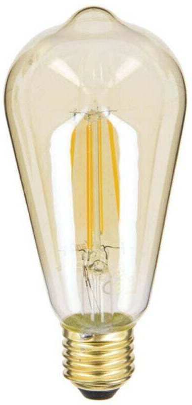 Vintage Edison LED-Dekorationsbirne mit bernsteinfarbenem Glas, XU, E27-Sockel, 7 W Verbrauchsleistung (entspricht 50 W)...