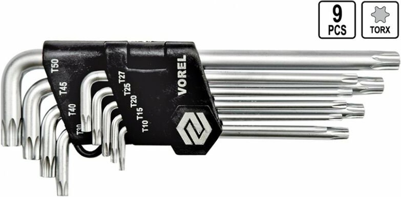 Thumbnail - Torx T-Profil E-Profil Winkel Schlüssel mit Bohrung 9 Tlg T10 - T50