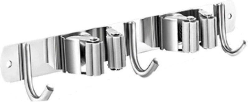 2-teiliger Mopphalter, Hängender Mopp-Organizer, Moppclip hält den Mopp ordentlich, Montage, 3 Haken