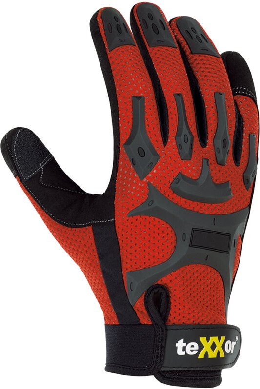 teXXor® topline Kunstleder-Handschuhe BUCKLEY, SB-Verpackung, Rot/Schwarz
