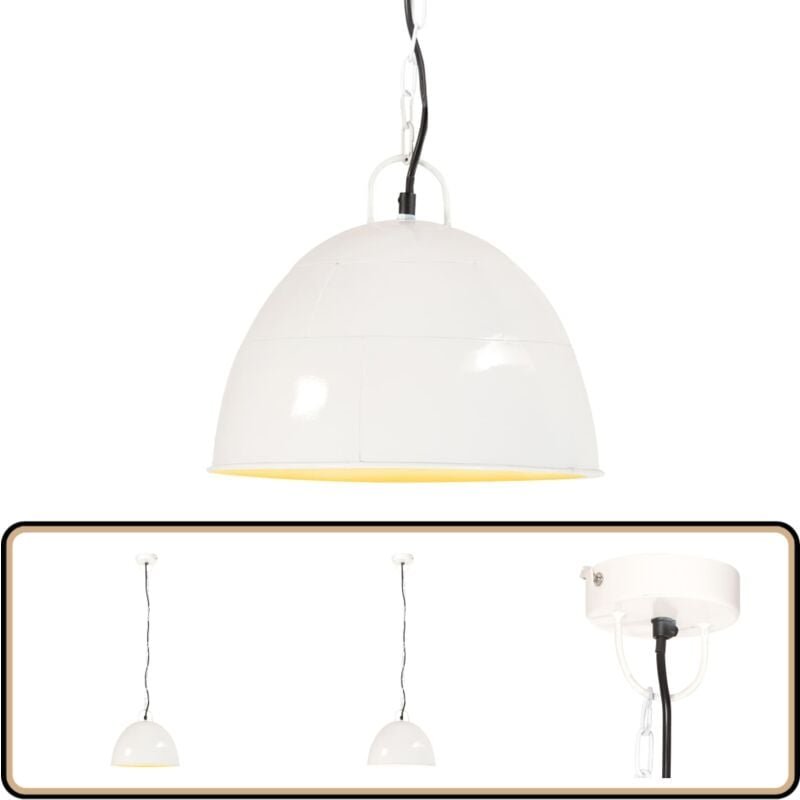 Vidaxl - Hängelampe Vintage Industriestil 25 w Weiß Rund 31 cm E27 - Hängelampe - Industrielampen - Vintagelampe - Wohnr...