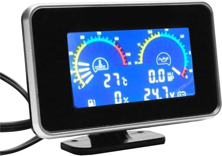 Lcd Auto Digital Öldruckmesser Digitalanzeige Sensor Instrumententafel Voltmeter Wassertemperaturmesser 4 in 1