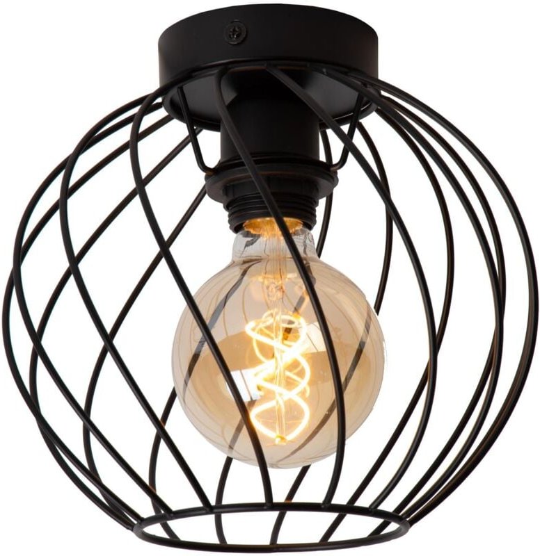 Danza - Deckenleuchte - ø 25 cm - 1xE27 - Schwarz - Lucide