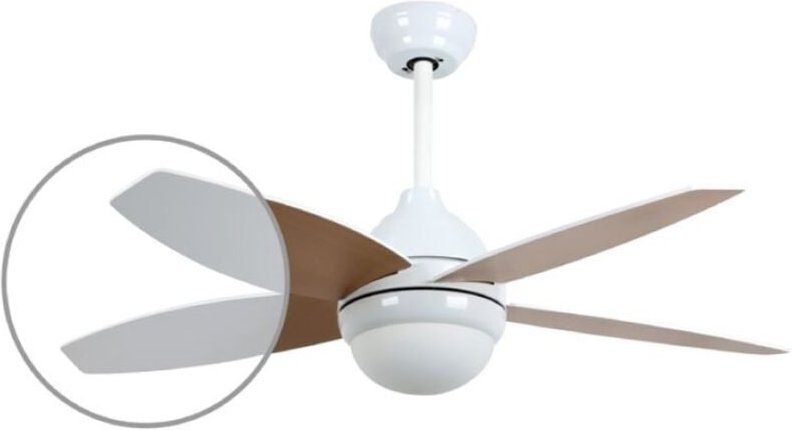 Deckenventilator Muna mit einstellbarem CCT-Licht und Ø91-Steuerung, 4 Flügel, Weiß