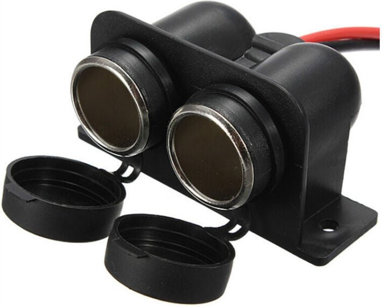 Zigarettenanzünder-Steckdose, wasserdichte Doppelloch-Zigarettenanzünder-Steckdose in Marinequalität, 12 V/24 v Gleichst...