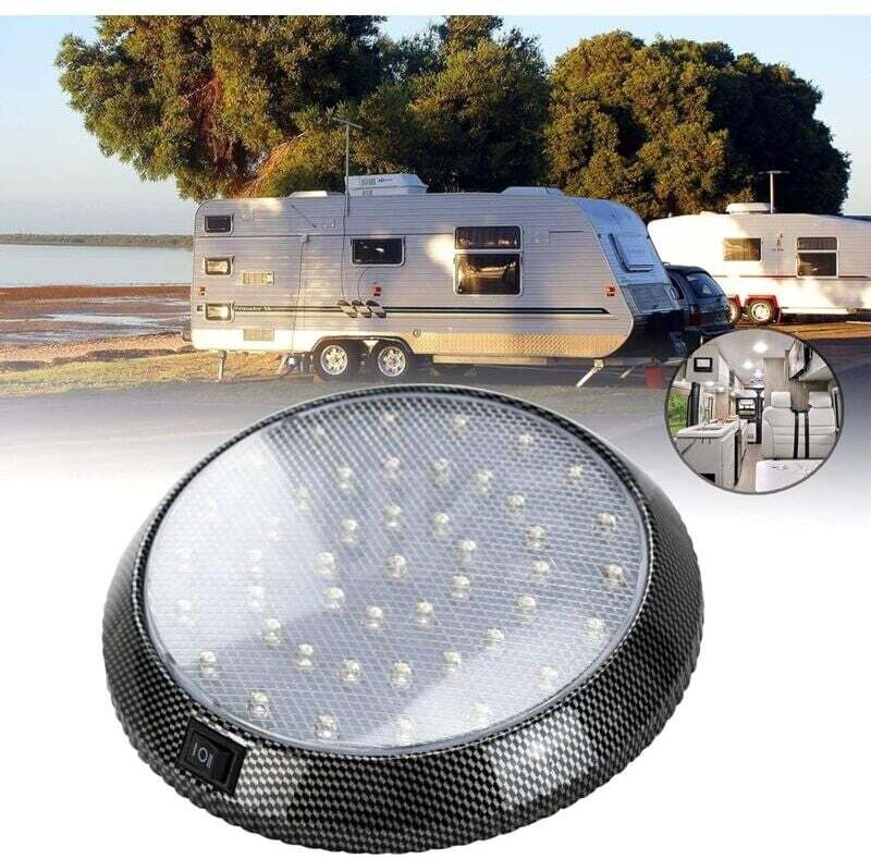 Thumbnail - Wohnmobil-Innenbeleuchtung, 12-V-LED-Deckenleuchte, Wohnwagen-Innenbeleuchtung mit Ein-/Ausschalter, 46 LEDs als Leselam...