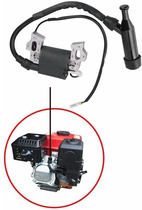 Zündspule, Generatorteile für 168F-170F 2kW/3kW Benzingeneratoren, Ersatzzündspule mit Zündkerze, Zündspule für Rasenmäh...