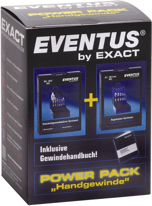 Exact - 70601 Einschnittgewindebohrer-Set 22teilig metrisch Rechtsschneidend din 335-C hss 1 St.