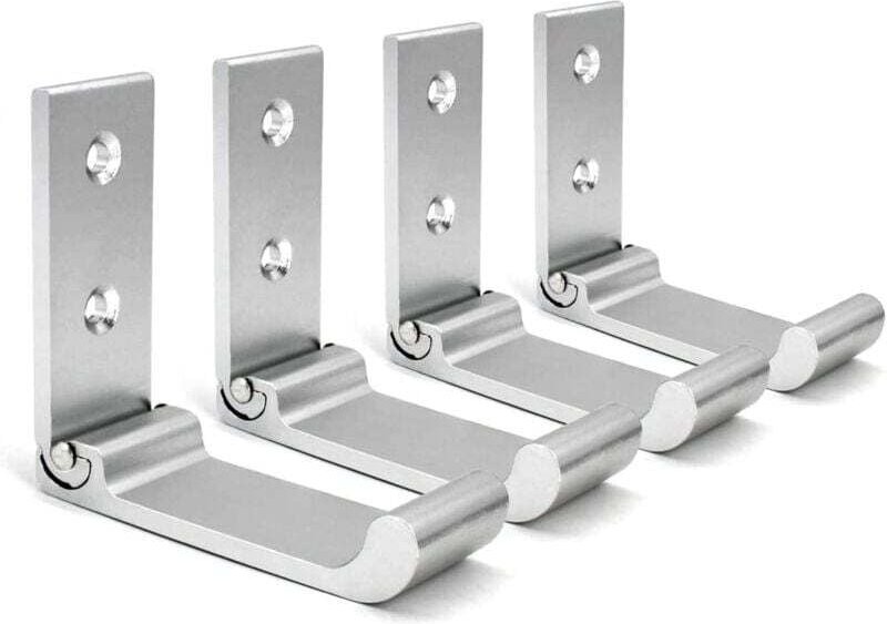 Klappbare Wandhaken (Silber), 4er-Pack, Kopfhörerhalter, Unsichtbare Kleiderhaken, Aluminium-Wandhaken, mit Schrauben, K...