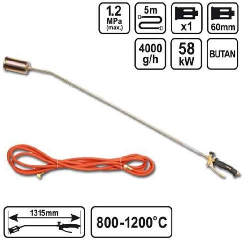 Dachbrenner 1315mm mit Düse ø 60mm 73342 Vorel