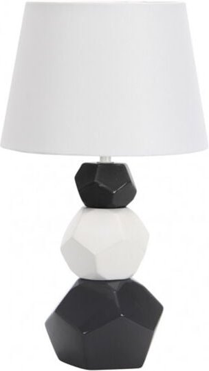 Fabrilamp - Keramische Tischlampe foz 1xe27 blanc/neg pant weiß 41x24x24 cm