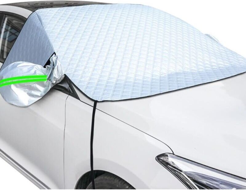 Windschutzscheibenabdeckung, Rundumschutz mit Spiegelschutz, faltbar und universell einsetzbar, gegen Frost, Schnee, Eis...