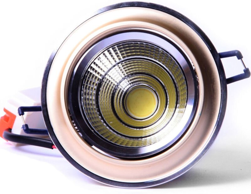 Trade Shop Traesio - Trade Shop - faretto cob led incasso orientabile wisdom 5W 10W color oro satina oder bianco - Gold