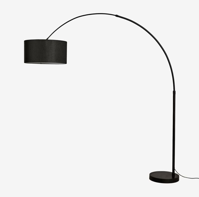 Sklum - Vonera Stehleuchte aus Leinen und Eisen für den Außenbereich Schwarz