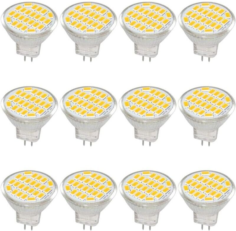 Aougo - MR11 GU4 LED-Glühbirne, dc/ac 10–30 v, 3 w, 12 v, 24 v, 30 w, entspricht Halogenlampe, 400 Lumen, Warmweiß 3000 ...