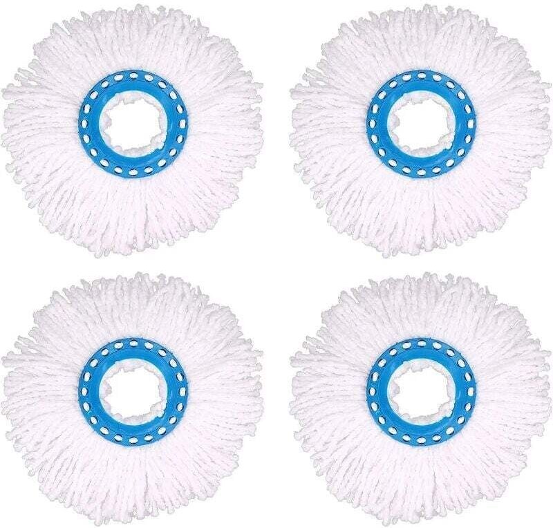 Ulisem - 4-teilige Mikrofaser-Moppköpfe, runde Ersatz-Moppköpfe, 360-Grad-Rotations-Moppköpfe für die Bodenreinigung (Du...