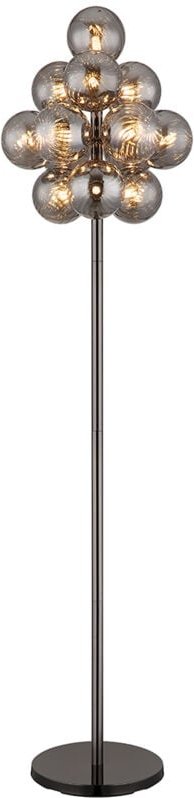 Stehleuchte Stehlampe Wohnzimmerlampe schwarz Glaskugel 13 flammig rauch h 160cm