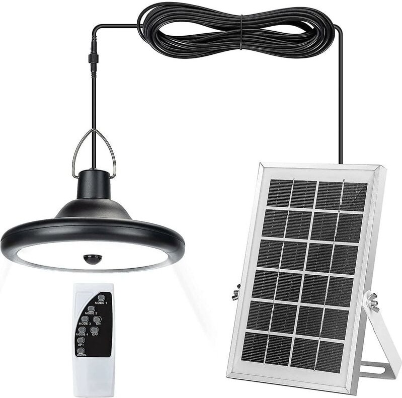 Thumbnail - Solarleuchte, 4 Modi, 6 Helligkeiten, mit Bewegungsmelder, Fernbedienung, weißes Licht