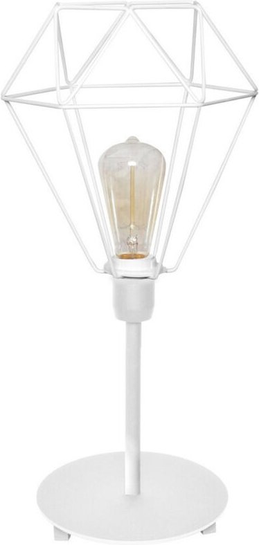 Karo Tischlampe Weiß 24cm - Helam