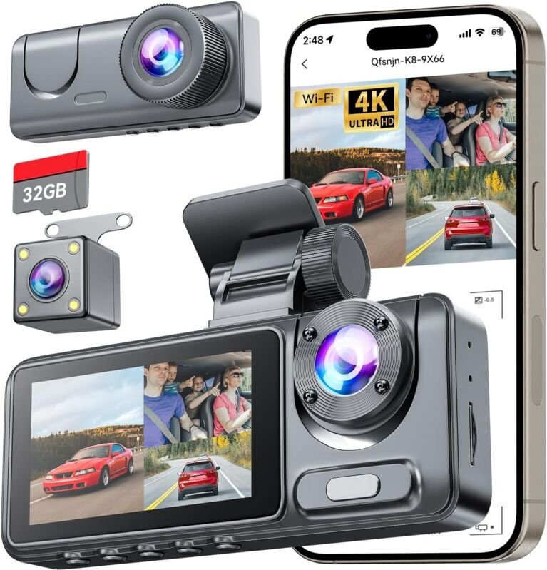 1080p Dashcam Auto Vorne Hinten, Autokamera mit 32G SD-Karte, 170° Weitwinkel-Dashcam mit G-Sensor, Nachtsicht, 24H Park...