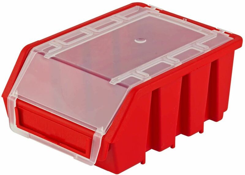 ADB - Stapelbox Ergobox Sichtlagerbox Gr. 2 mit Deckel Werkstatt Lagersystem rot