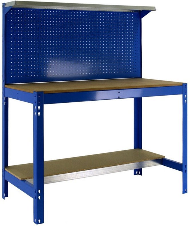 SimonRack - Werkbank-Bausatz 1440x1200x600mm Belastung 600Kg - SIMONWORK BT3 1200 BLAU/HOLZ