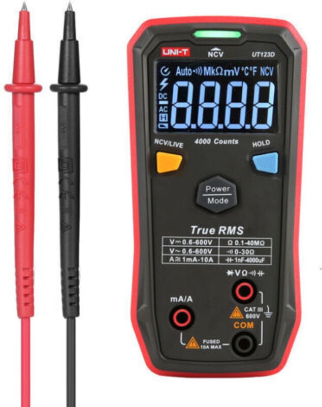 Das intelligente digitale Multimeter UNI-T UT123D unterstützt Messungen mit hoher Kapazität bis zu 4 mF ohne die Notwend...