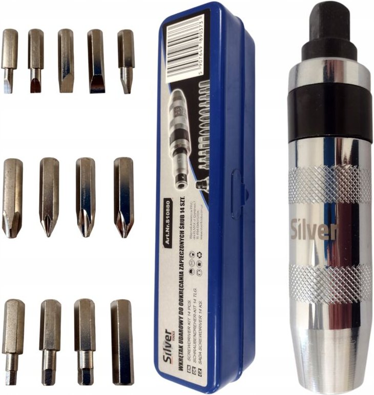 Schlagschrauber 13-teilig Set mit Schraubendreher und 13 Bits